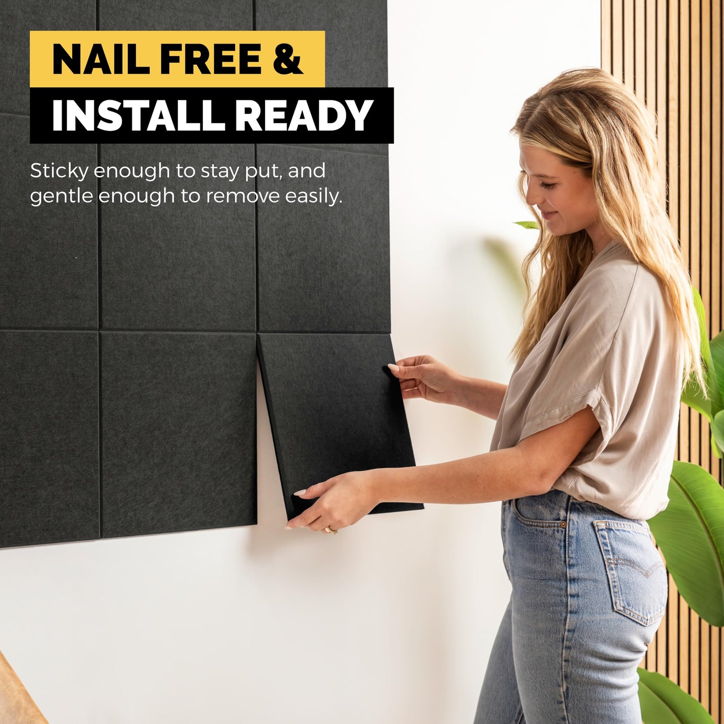 WALLHERO Vision Board - Large Cork Board for Walls 59" x 36", Black Bulletin Board | 15 Pack Felt Wall Tiles | Cork Boards for Office Pin Board Tack Board Cork Boards