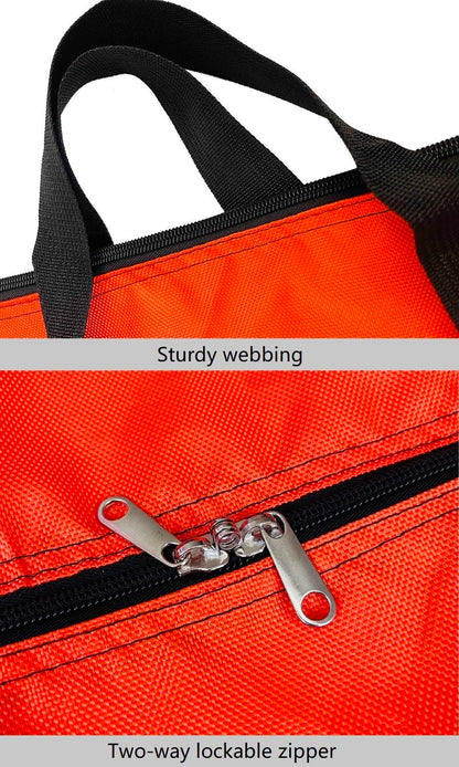 DoYiKe Extra Large Storage Duffle Bag with Zippers and Handles, Orange Big Foldable Duffle Bag for Travel-130L