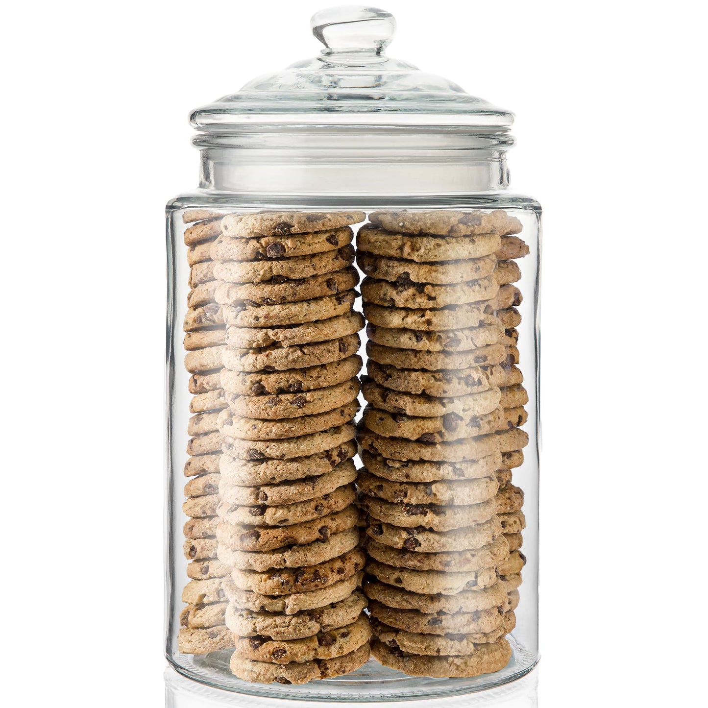 2-Gallon Tall Glass Cookie Jar with Airtight Lid – Large Kitchen Canister for Cookies, Sugar, Flour, and Dog Treats