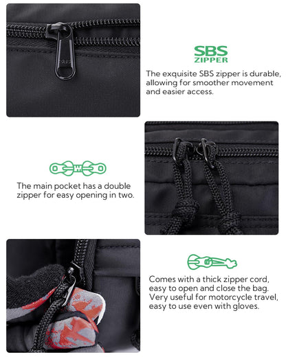 WATERFLY Fanny Pack Waist Packs: Large Crossbody Fanny Packs for Women Men with 5 Zipper Pockets Adjustable Strap Waist Bags Hip Pack for Traveling Cycling Running Hiking