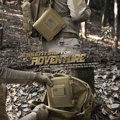 LIVANS Tactical Pouch Military Map Case Holder Army Foldable Map Storage Pouch Multifunctional for Outdoors or Hiking - 13"x10" Clear Viewing Area,1000D Oxford + Waterproof TPU