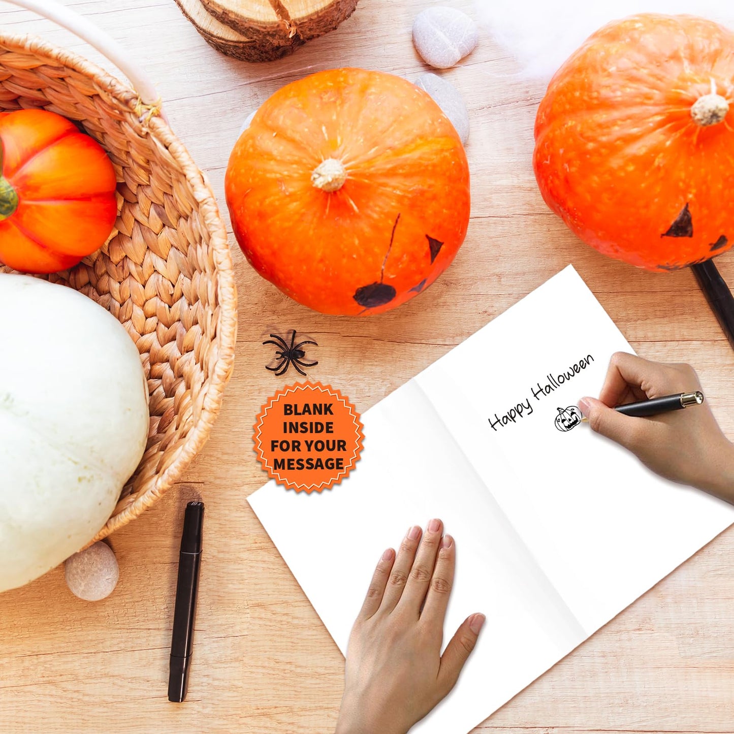 SuperShunhu Pack of 24 Assorted Boxed Halloween Thank You Cards, Spooky Thank You Cards with Envelopes & Stickers, Perfect for Fall, Halloween Parties, Party Hosts, Trick-or-Treat Gifts, & Teachers
