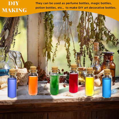 30Pcs 15ml Mini Glass Bottles with Cork Stoppers - Small Clear Vials for DIY Crafts, Wedding Favors, Halloween Decor, Wishing Spell Jars, Includes Funnel-(22 * 70 mm)
