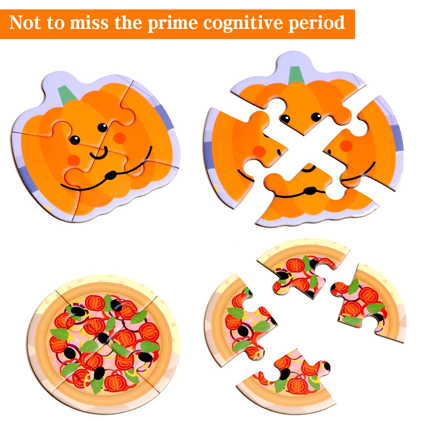 Magnetic Puzzles for Kids Ages 1-3, Travel Toddler Puzzles Ages 2-4 Year, Food Activities Toy for Boys & Girls 3-5 yo - Learning Magnet Gift for Road Trip