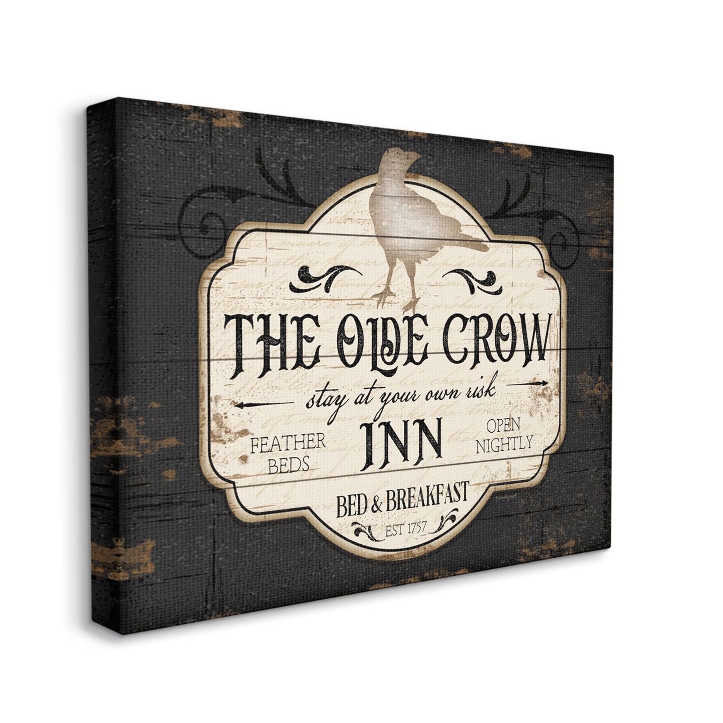 Stupell Industries The Olde Crow Inn Halloween Sign Est. 1757