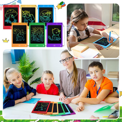 Zhehao 24 Pieces LCD Writing Tablet Doodle Board 8.5 Inch Colorful Reusable Screen Board Pad Reusable Drawing Writing Learning Educational Pad Toys for Girls Boys 8-10 3-10 (Bright Color,Round Style)