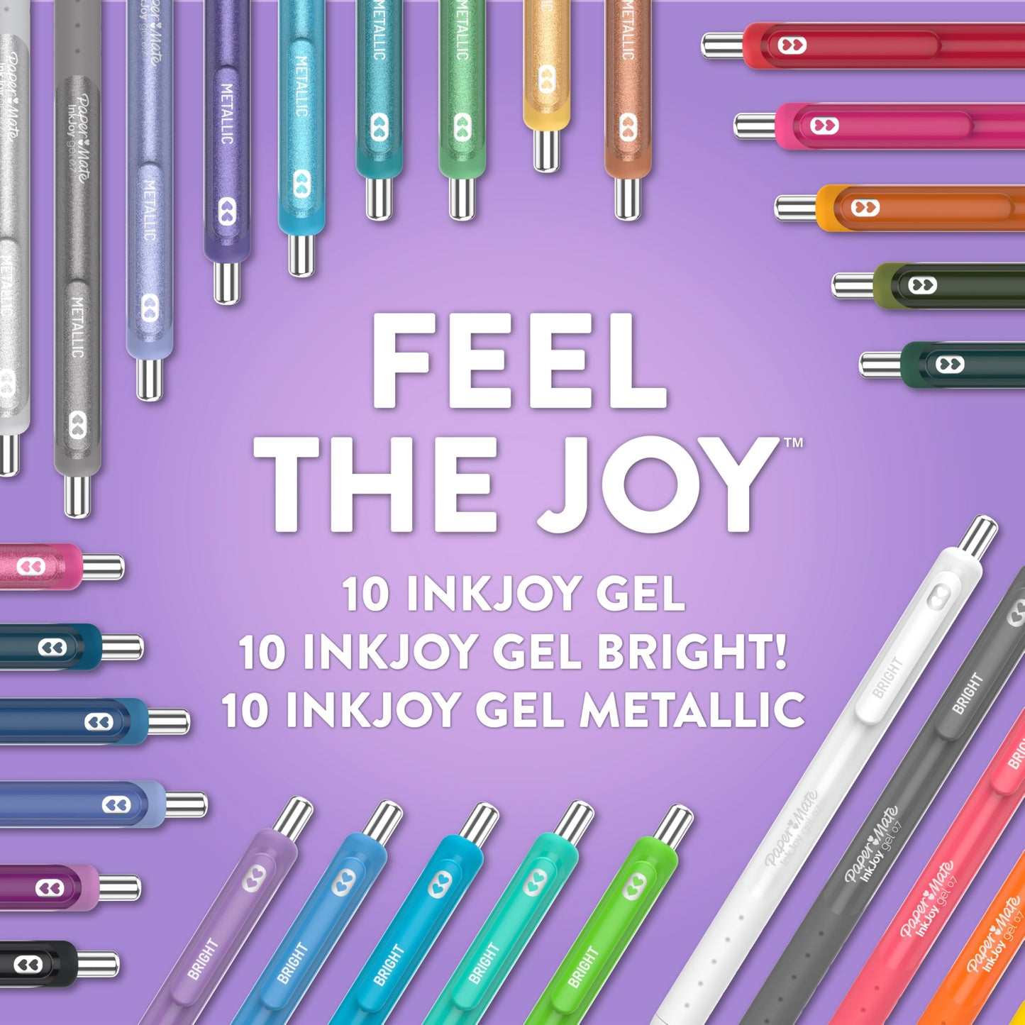 Paper Mate InkJoy Gel Pens Ultimate Pack, Retractable, Featuring Classic, Bright!, and Metallic Inks, Assorted Colors, 30 Count - Writing, Note-Taking, Teacher Supplies, Back to School