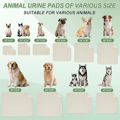 Washable Pee Pads for Dogs, 2 Pack Reusable Puppy Pads Dog Pads, Non-Slip Dog Pee Pads, Leakproof Pet Pee Pads Wee Wee Pads for Dogs. (Cream White, 36"x40"(Pack of 2))