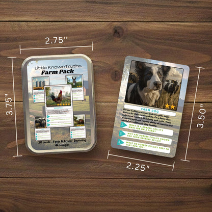 Farm Animal Trivia Cards for Kids – Learn About Cows, Chickens, Tractors, Agriculture & More – 20 Real-Photo Flashcards with Fun Facts & Questions – Educational STEM Toy for Ages 3+