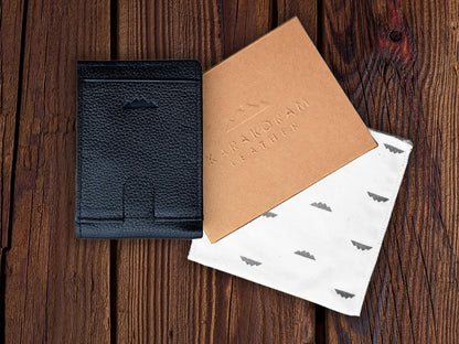 KARAKORAM LEATHER Slim BiFold Wallet for Men | Premium Cowhide Leather | Artisan Made | RFID Blocking | 12-14 Cards with 2 Quick Access Slots | Front Pocket Everyday Carry (Midnight Black)