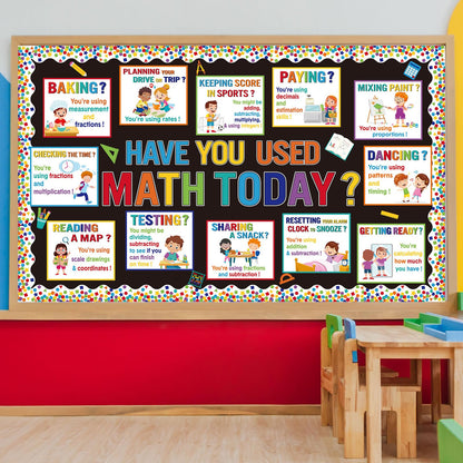 Pajean 85 Pcs Math Bulletin Board Set Math Posters Classroom Decorations for Elementary Middle High School Mathematics Education Posters Teacher Supplies (Vivid)