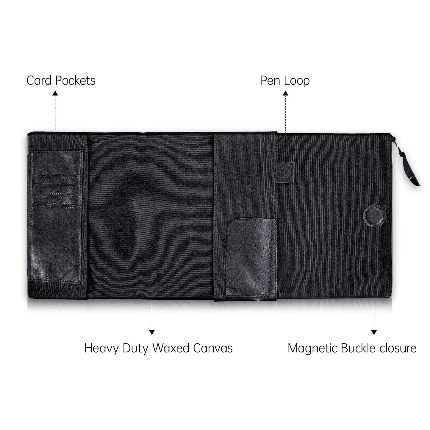 A5 Notebook Cover with Travelers Notebooks Compatibility Durability, Refillable Waxed Canvas Journal Cover Suitable for Both Men and Women. Fits Pens, Cards, and Tickets