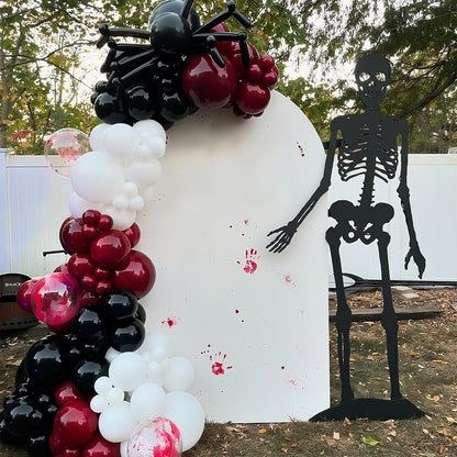 Froova Halloween Balloon Arch Kit Bloody Balloons Garland Black and Red Balloon with Horror Marble Latex Balloons for Scary Creepy Killer Night Ghost Spooky Vampire Birthday Baby Shower Party Decor