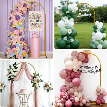 Gold Metal Arch Backdrop Stand, 6FT Wedding Arch Stand for Birthday Party Bridal Baby Shower Graduation Ceremony Photo Booth Garden Floral Balloon Arches Decoration