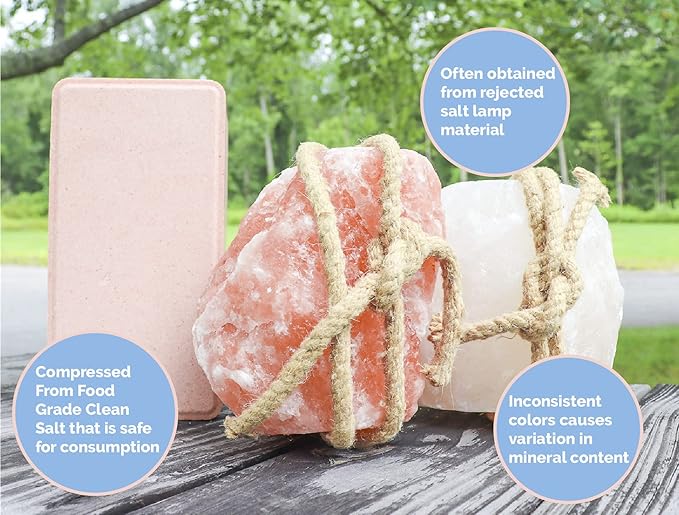 Salt Block for Deer & Horses – Compressed Mineral Salt Lick for Livestock, Cattle & Goats – Himalayan Secrets Pink Rock Salt Block (8.8LB/4KG, Block)