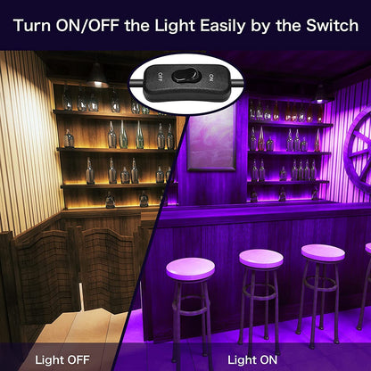 XYCN 2 Pack 100W LED Black Light, Blacklight Flood Light with Plug and Switch, IP66 Waterproof Neon Glow for Party, Halloween, Fluorescent Poster, Body Paint, Aquarium