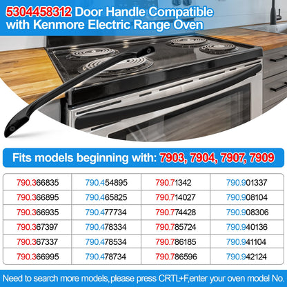 Upgraded 5304458312 Oven Door Handle Replacement Compatible with Kenmore Electrolux Frigidaire Electric Range Oven Stove Replaces 316443600 AP3965016,Include 2 Pack 316433300 Oven Door Handle Screws