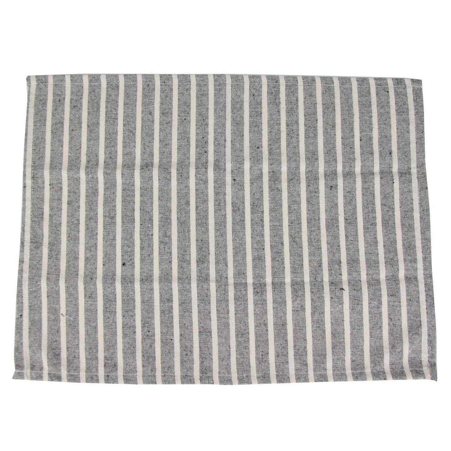 INFEI Broad Striped Cotton Blended Dinner Cloth Napkins - Set of 12 (40 x 30 cm) - for Events & Home Use (Black)