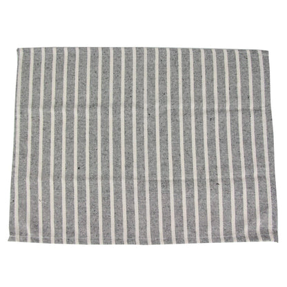 INFEI Broad Striped Cotton Blended Dinner Cloth Napkins - Set of 12 (40 x 30 cm) - for Events & Home Use (Black)