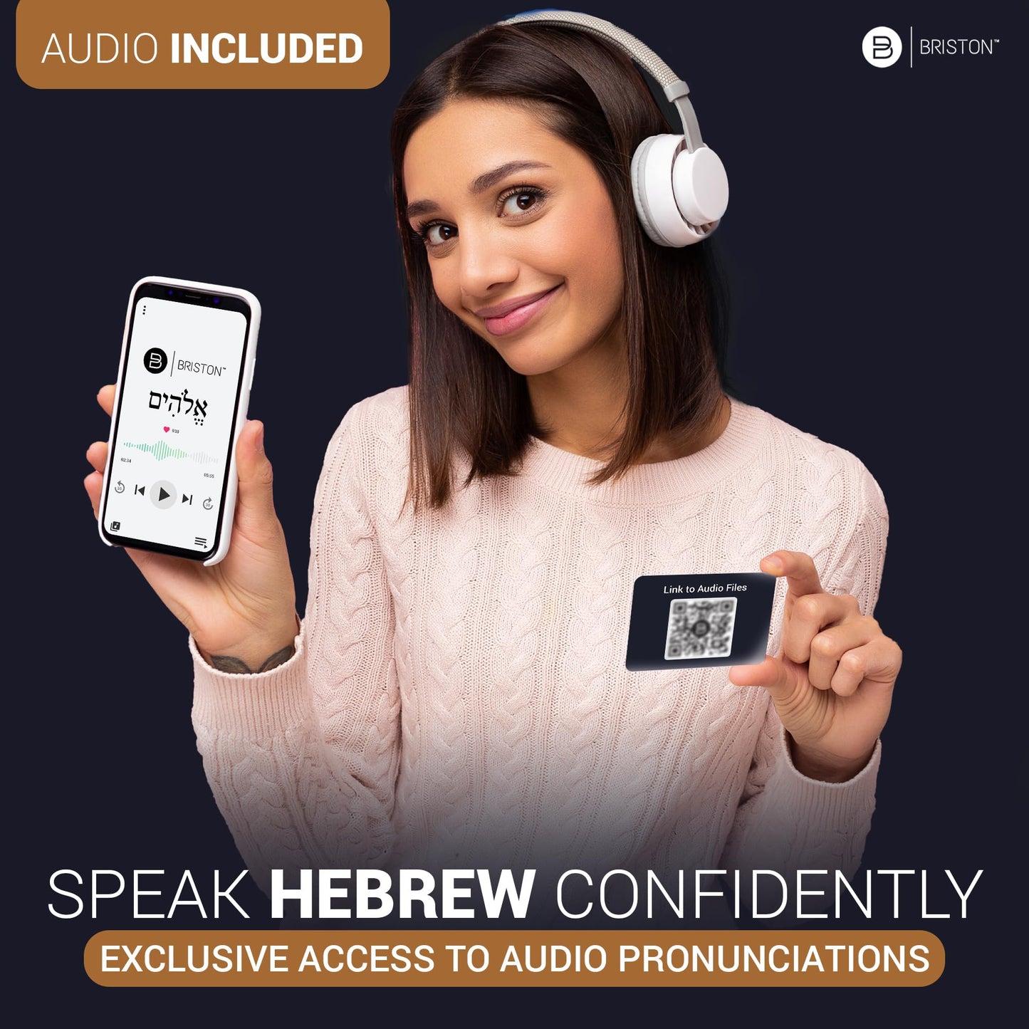 Briston Biblical Hebrew Terms Flashcards – 75 Hebrew Words with English & Scripture Verses – Audio Pronunciations Included – Learn Biblical Hebrew Language & Study Old Testament Vocabulary