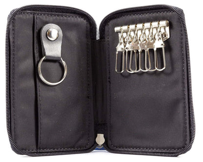 Big Skinny Leather Slim Key Case, Holds Up to 3 Cards, Black