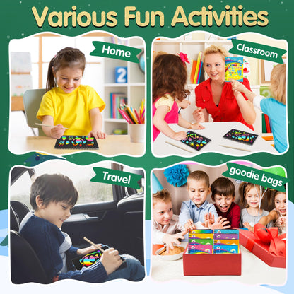ZMLM 24 Pack Rainbow Scratch Art Party Favors for Kids 4-8 - Mess-Free Birthday Goodie Bags Stuffers, Classroom Prizes Grades 1–3 Creative Paper Notebooks for Pre-K Kindergarten Gifts