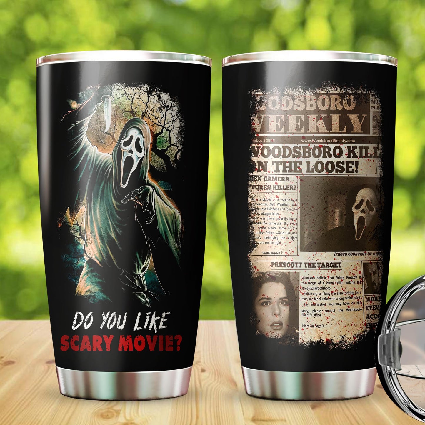 Horror Movie Character Inspired Tumbler 20 Oz, My Level Of Sarcasm Depends On Yoiur Lavel Of Stupidity Tumbler, Gifts Idea for Horror Movie Fans, Stainless Steel Water Bottle for Hot & Cold Drinks