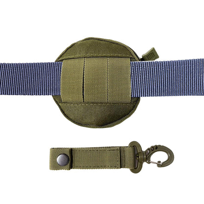 1000D Laser Cut Molle Pouch EDC Pouch Tactical Round Zipper Bag Case Coin Pouches Coin Purse Keychain Little Change Wallet Wireless Headset Pack Gadget Bag (Army Green)