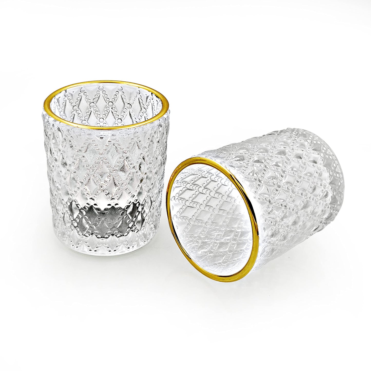 SHMILMH Clear Tealight Candle Holders Set of 24, Glass Votive Candle Holders with Rim for Wedding Table Centerpiece Birthday Party Christmas Decor