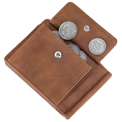 LOUEBICA Slim Wallets for Men with Money Clip RFID Blocking Front Pocket Wallet Thin Bifold Card Holder Wallet with Coin Pocket
