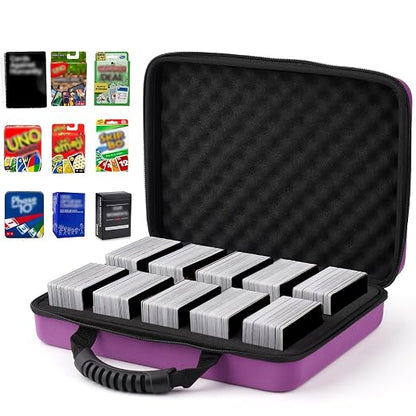 1200-2200 Card Game Case for Cards Against Humanity Game,Collectible Trading Card Storage Holder Compatible for Pokemon Cards, Sports Card and Baseball Cards,Playing Card Travel Carrying Case Fit All