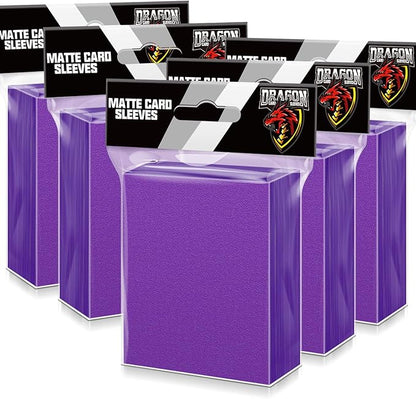 500 Pcs Card Sleeves for Trading Card, Matte Card Sleeves Deck Card Protectors Compatible with Baseball Cards, Sports Cards, Game Cards (Purple)