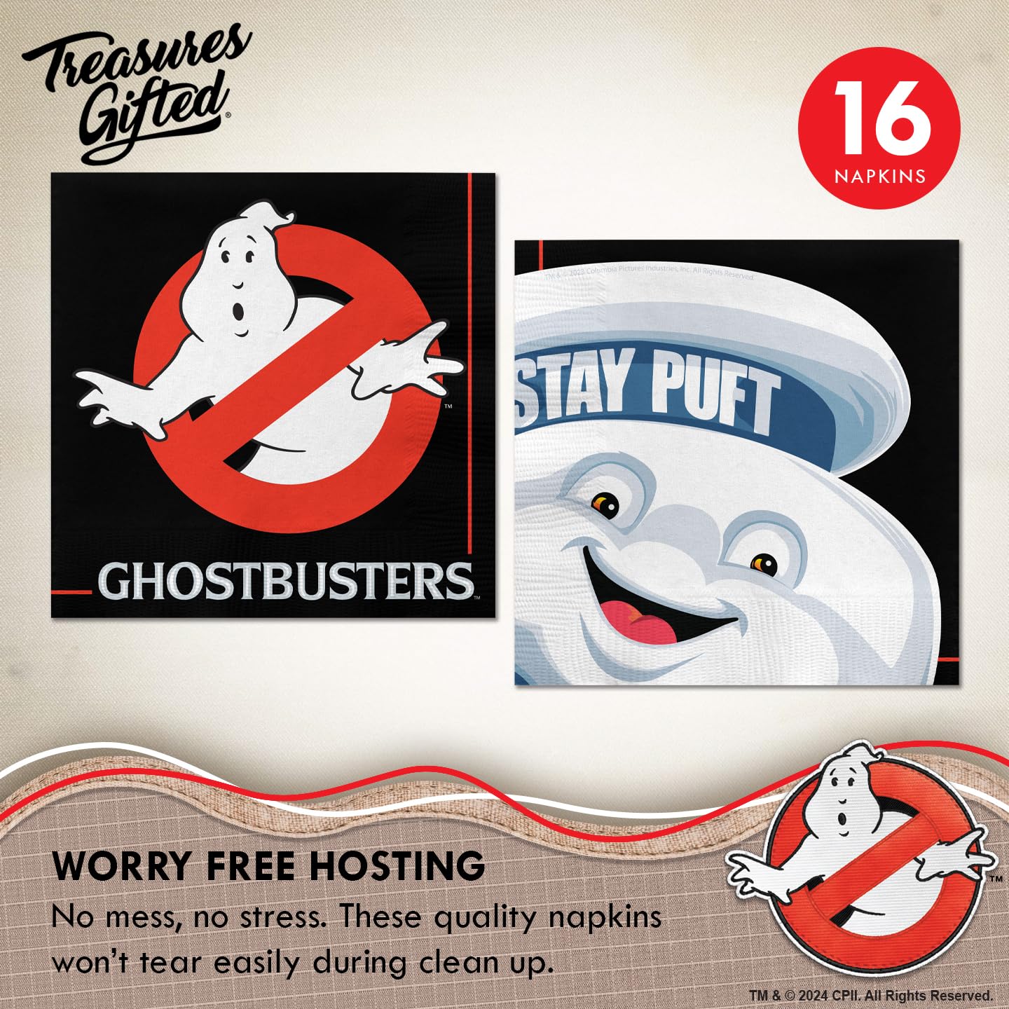 Treasures Gifted Officially Licensed Ghostbusters Party Decorations Serves 16 Guests - Complete Set Ghostbusters Birthday Decorations - Ghostbusters Party Supplies, Ghostbusters Plates & More
