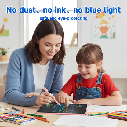 16 Inch LCD Writing Tablet for Kids 2 Pack, Large Drawing Board Doodle Pad, Colorful Screen Erasable Sketch Tablet, Travel Toys and Reusable Learning Gift for Boys Girls（Blue & Pink