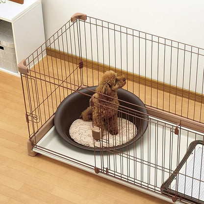 Richell: Oval Pet Bed - Small Brown - Dogs & Cats, Flexible Waterproof Plastic Frame, Washable Polyester Cushion Size 16.5 x 12.6 x 2.2”