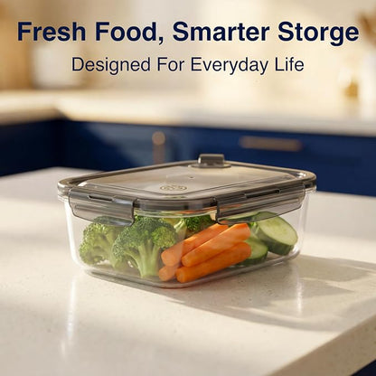 BPA-Free Plastic Airtight Food Storage Containers with Vented Lids, 5-Pack Assorted Sizes (2×1.7, 2×3.4 & 1×5.9 Cups) for Meal Prep and Leftovers