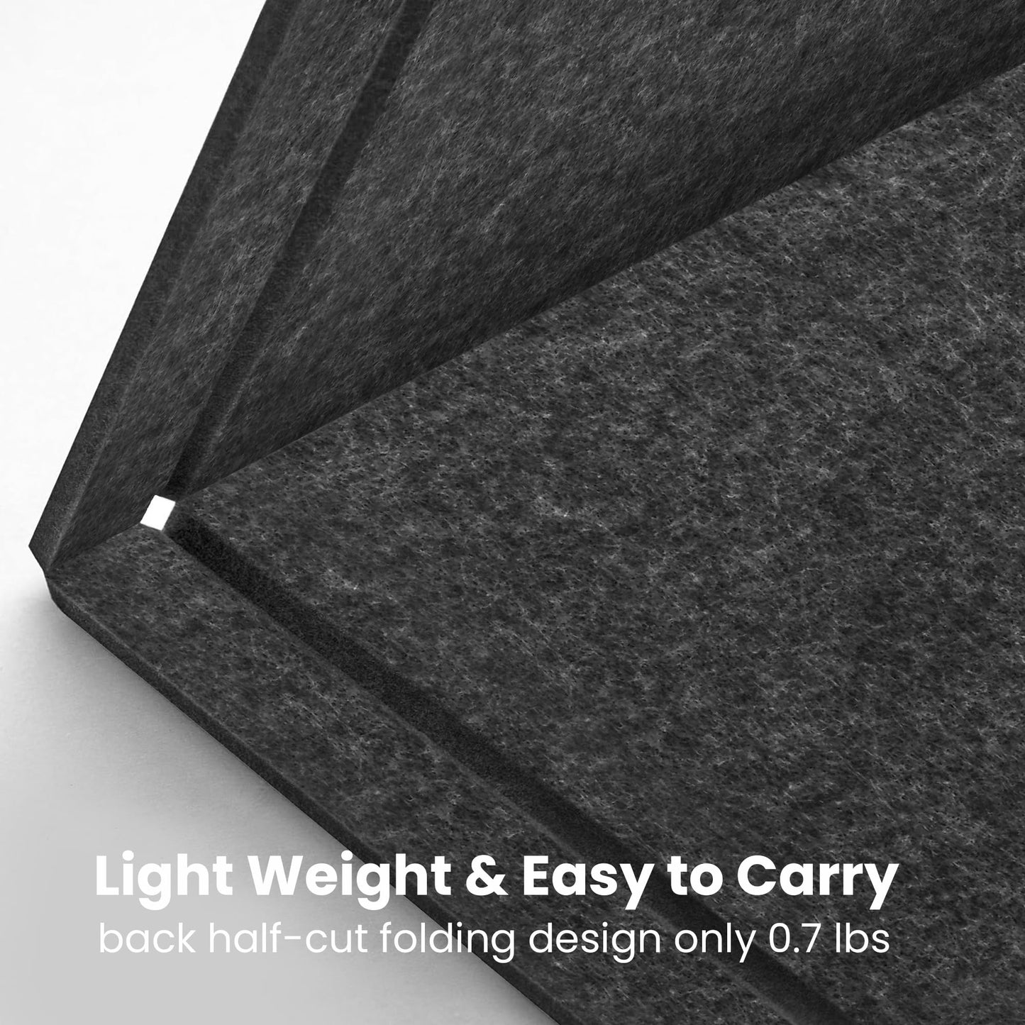 Lightomorrow Bulletin Board, 24x18 inches Decorative Felt Pin Board, Cork Board Alternative for Wall, Foldable Photo Board Self-Adhesive Vision Board Mood Board with 20 Pushpins-Dark Gray