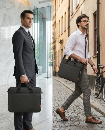 bagasin 15 15.6 16 inch Laptop Computer PC Shoulder Bag Carrying Case, Water-Repellent Fabric Briefcase, Lightweight Toploader, Business Casual or School