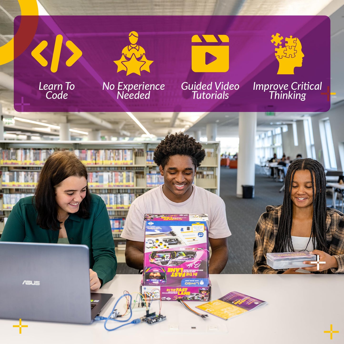 LINGO in The Fast Lane STEM Coding Kit - Build, Code & Learn The Technology of a Race Car - Learn Coding with Step-by-Step Guides - STEM Projects for Ages 15+ Years for Birthdays & Holidays