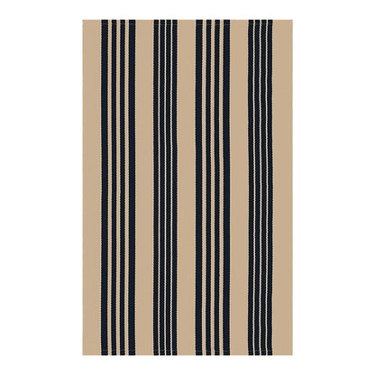 KOZYFLY Striped Front Door Mat 2x3 Ft Brown and Black Cotton Washable Indoor Outdoor Rug Doormats Small Area Rugs for Kitchen Entryway Porch