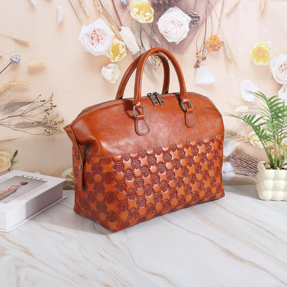 Genuine Leather Handbags for Women Satchel Tote Bags Top Handle Bags (5593-rose brown)