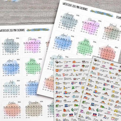 Holiday Planner Stickers Pack of 5 Sheets Cute Holiday Icon with Us Holidays Decorative Planner Stickers for Calendar Bullet Journal Scrapbook Waterproof PVC