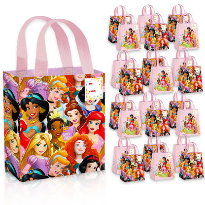 Disney Princess Party Favor Bag Set – 24 Pack of 8" Disney Princess Party Goodie Bags for Kids Bulk Reusable Totes | Princess Birthday Party Supplies