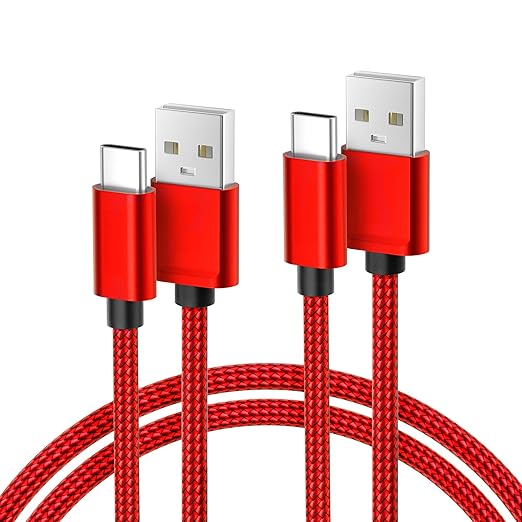 Basesailor USB Type C Charger Cable 3.3FT 2Pack,Nylon Charging Power Cord for iPhone 17 16 15 Max,Samsung Galaxy S25,Moto Z4 G7 G8 G9 Play Power G Pro Fast Stylus,Motorola Razr Edge One 5G,Steam Deck