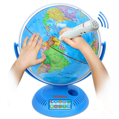 Little Experimenter Interactive 9” Globes for Kids, Globe & Wireless Smart Pen, Gifts for Kids, STEM Educational Toys, Talking World Map, 8 Year old Boy Coolest Gifts for Boys & Girls Ages 8 9 10 11 12 Years Old