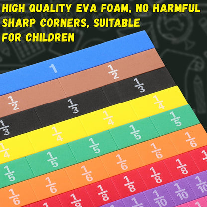 Sayglossy 15 Sets Fraction Tiles Fraction Manipulatives for Preschool Elementary School Educational Math Learning Manipulatives for Teacher Bulk with Storage Box