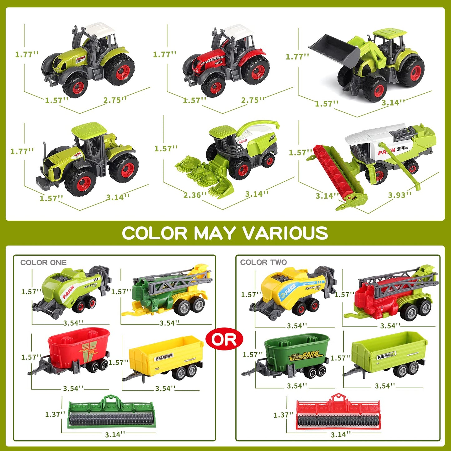Oriate Farm Tractor Toys Vehicle with Animals & Activity Play Mat, 38Pcs Educational Realistic Kid's DIY Diecast Set, Kids Tractors Trailer Sprayer Cow Animal Toy Birthday Gift