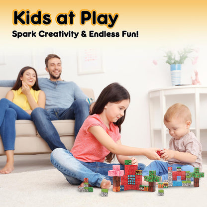 Magnetic Blocks, Magnetic Building Blocks for Kids, Building Blocks for Girls and Boys, Building Toys, Toddler Toys, Building Game Sensory Kids Ages 4 5 6 7 8 9, 100 Pcs