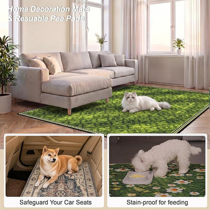 Washable Pee Pads for Dogs, Reusable Puppy Potty Training Pads, Ultra-Absorbent Thick Waterproof Leak-Proof Non-Slip Pads & Mat for Crate, Playpen, Floor, Whelping & Housebreaking , 2 Pack 18"x24"