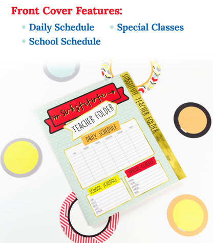 Carson Dellosa 6-Pack Substitute Teacher Folder, Schedules, Routines, Procedures, Classroom Management, Contact Information, and More with Pockets, Desk Organizer School Supplies